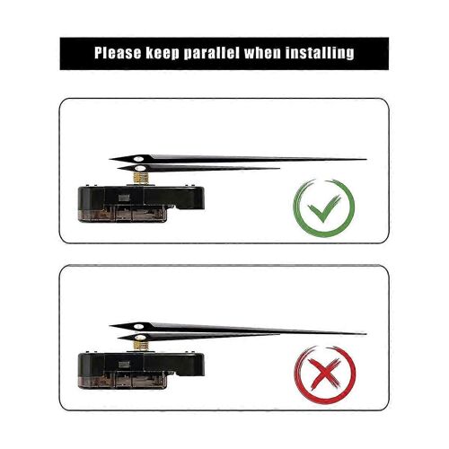 Mécanisme de mouvement d'horloge silencieuse 3 pièces avec 6 paires différentes de pièces de réparation d'horloge de bricolage à main Moteur Re