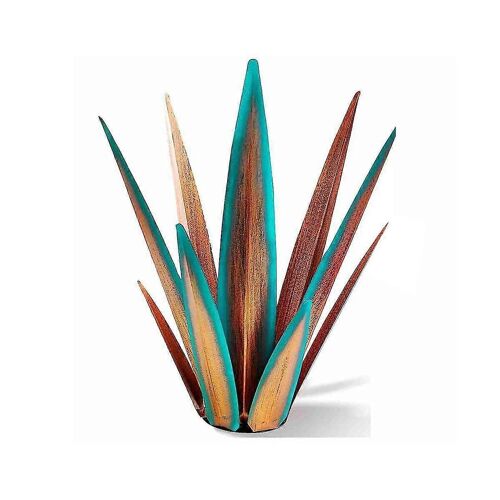Sculpture rustique, plantes d'agave en métal rustique pour cour de patio extérieur, décoration d'intérieur peint à la main 35cm