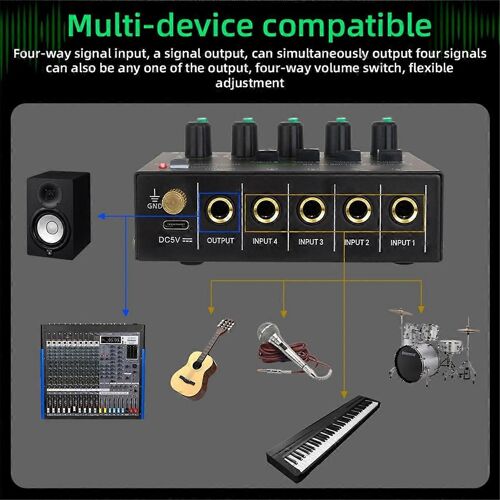 Mix400pro Mixeur De Son Professionnel 4 Canaux Avec Rgblight Mini Audio Mixer Mélangeur De Ligne Small Audio M