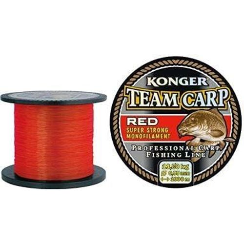 Loc-Konger Team Carp Red Ligne De Pêche À La Carpe Coule Rapidement 1000 M 0,20-0,40 Mm 0,20/6,0 Kg