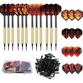 12 Pièces Flechette Pointe Plastique,Flechettes pour Cible Electronique,24 Queue de Fléchette,avec 100 pièces Pointes de Fléchettes pour Jeu de Fléchettes électronique(14g)