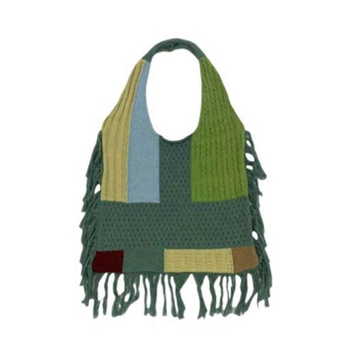 tricoté crochet esthétique femme épaule sac à main dames sac à main C