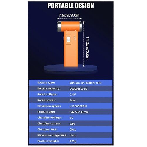 110000RPM Ventilateur violent Micro-type Turbine Ventilateur Haute Vitesse Boost Hurricane Sèche-cheveux Vari en continu