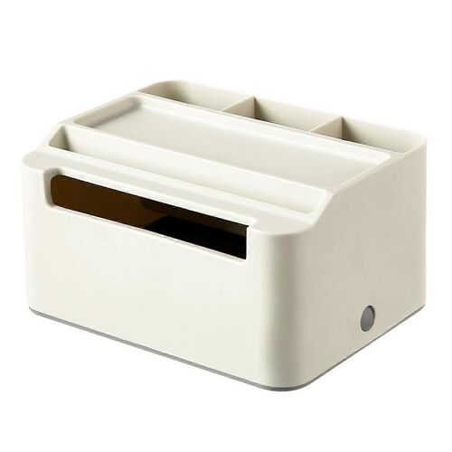 Boîte de rangement de tissus,Organisateur de table d'étude avec tiroir,Étui à mouchoirs à distance,Étui à mouchoirs avec Statio