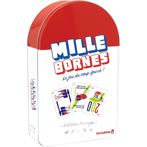 Loc-¿ Mille Bornes Prestige,Jeu De Société,Jeu De Cartes,Boite Métal,Coffret Cadeau,Atteignez Les 1000 Bornes En Premier,A Jouer En Famille Et Entre Amis,2 À 8 Joueurs,Dès 6 Ans