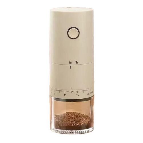 Moulin à café électrique rechargeable par USB ¿ 38 vitesses réglables,blanc