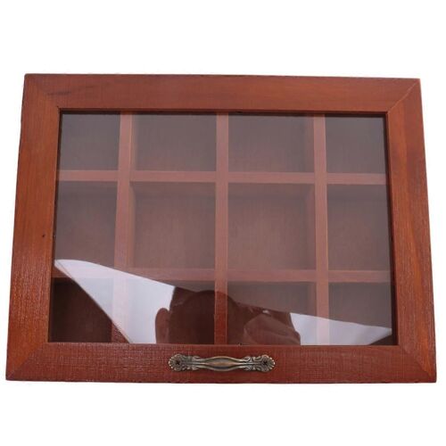 Support En Bois À 12 Compartiments Pour Sachets De Thé,Sucre,Épices