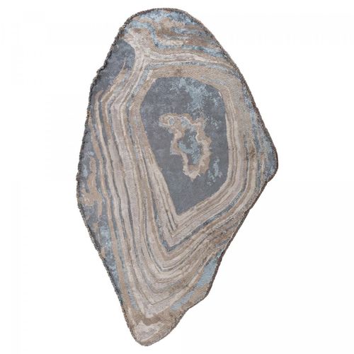 Tapis Salon Kilim En Coton, 200 X 300 Cm, Forme Originale, Bleu Et Beige