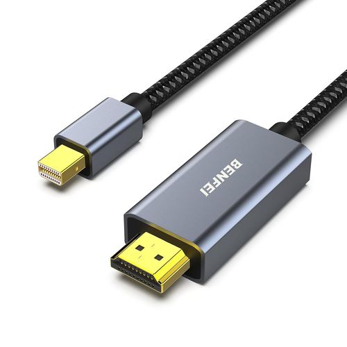 Câble Mini DisplayPort vers HDMI 3M [4K@30Hz, coque en aluminium, nylon tressé] Compatible avec MacBook Air/Pro, Microsoft Surface Pro/Dock, moniteur, projecteur et plus