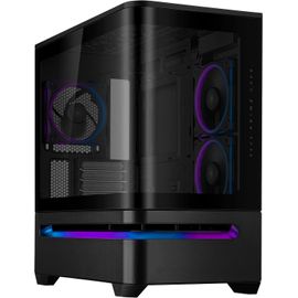 ASFASFq-ASUS Prime AP202 ARGB (Noir) ¿ Boîtier PC mATX (Verre incurvé trempé, Prend en Charge Les Cartes Graphiques jusqu'à 420 mm, radiateurs de 360 ¿¿mm de Long, 3 Ventilateurs ARGB intégrés)