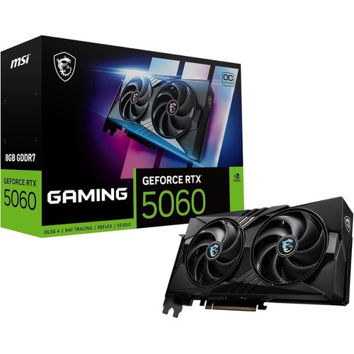 ASFASFq-MSI NVIDIA GeForce RTX 5060 8G Gaming OC Carte Graphique Gaming GDDR7 128 Bits, Fréquence Boost jusqu'à 2625 MHz, PCIe Gen 5, DLSS 4, DP 2.1 x 3, HDMI 2.1 x 1, ATX