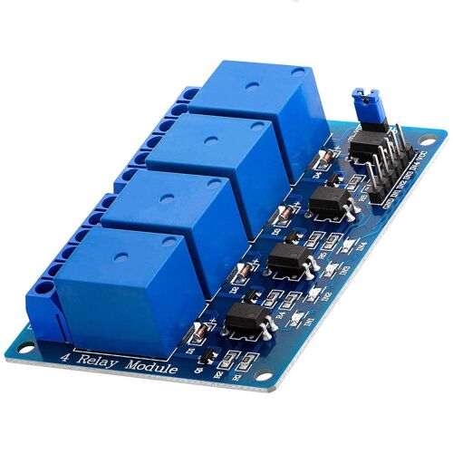 4 Canaux Module Relais 5V avec Optocoupleur Low-Level-Trigger Compatible avec Arduino et Raspberry Pi incluant Un E-Book!