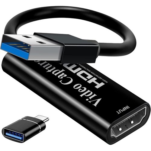 Carte Acquisition Video 4K HDMI USB Capture Jeux Streaming Enseignement En Ligne Noir