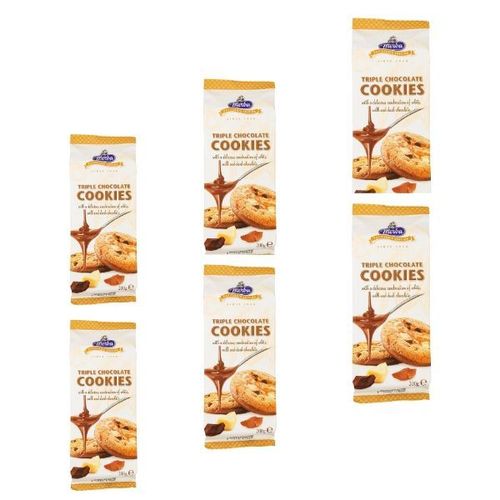 Cookies Triple Chocolat Paquet 200g - Lot De 6