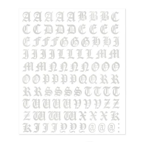 Kit Lettres Adhésives Gothique, Gris Argenté