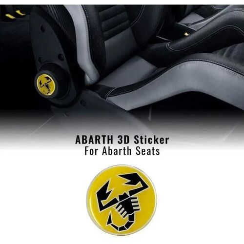 Autocollants 3d - Abarth - Fiat 500 Abarth - Scorpion Jaune - Diamètre 60 Mm - 2 Pièces