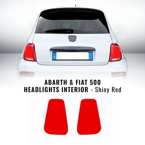 Autocollants Stickers Intérieurs Phares Abarth Et Fiat 500, Rouge Brillant, Droite Et Gauche