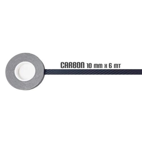 Bandes Adhésives - Stripes - Carbone - 10 mm x 6 m - Multi-usages - Résistance aux intempéries