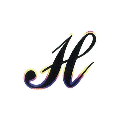Lettre H Adhésive Holographique, Noir