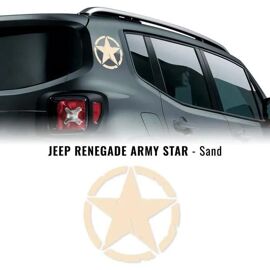 Autocollants Stickers Étoile Army Star Pour Jeep Renegade, Sable, Diam. 20 Cm, 2 Pièces