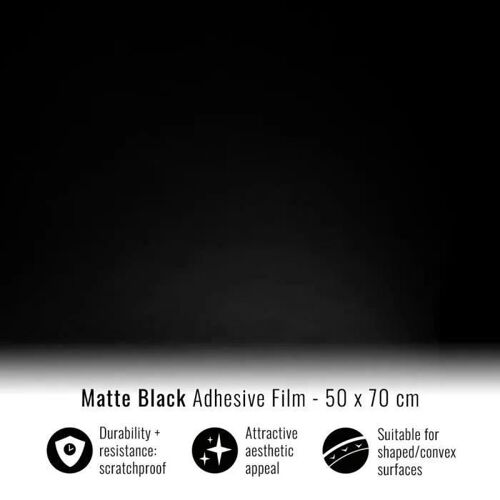 Film Adhésif Wrapping - Easy Wrap - Noir Opaque - 50 X 70 Cm - Résistant Aux Rayures - Application Facile