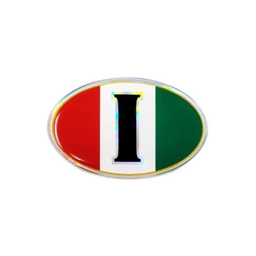 Sticker Autocollant 3D Ovale "I" Italie, 61 x 40 mm