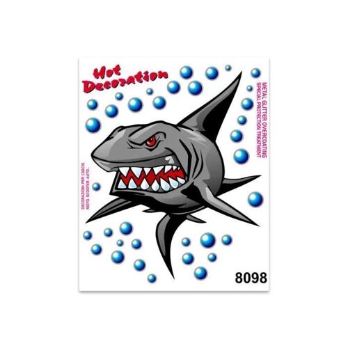 Autocollant - 4r Quattroerre.It - Requin - 14 X 16 Cm - Noir