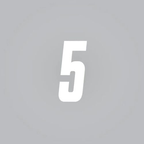 Autocollant Numéro - Cross - 5 - Blanc - Pack De 3 - Hauteur 10 Cm