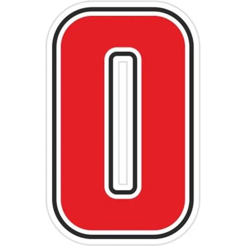 Autocollant Numéro 0 Nombre Adhésif Moto, Sic, Rouge, 40 X 63 Mm