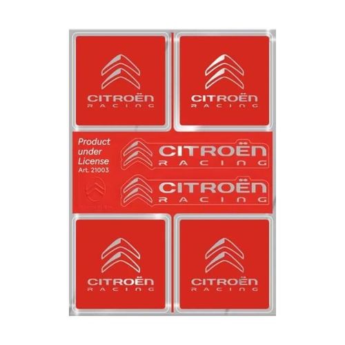 Adesivi Citroen Racing Ufficiali 6 Loghi, Rosso