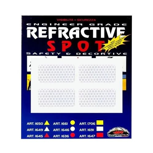 Adhésifs Réfractifs Rectangles, Blanc, 4 Pièces