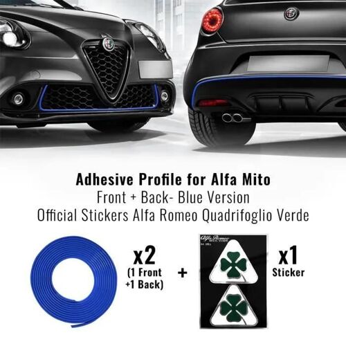 Kit Décoratif - Alfa Romeo - Mito - Autocollants Quadrifoglio Verde - Profil Adhésif - Facile À Appliquer