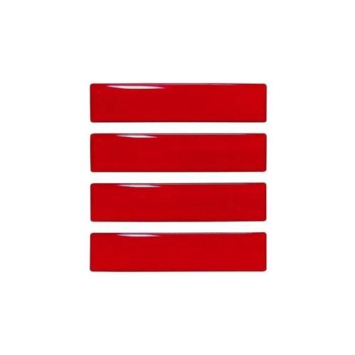 Adhésifs Réfractifs 3d Rectangles, Rouge, 4 Pièces, 6 X 1,5 Cm