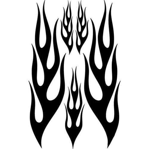 Sticker Décoratif - Maxi Decor - Flammes Noir - 35 X 50 Cm - Adhésion Garantie - Résistance Élevée
