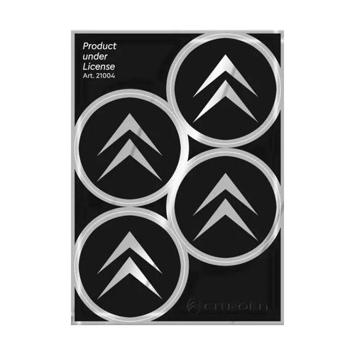 Autocollants Pour Enjoliveurs De Roue Pour Citroën Old Official 4 Logos 48 Mm, Noir