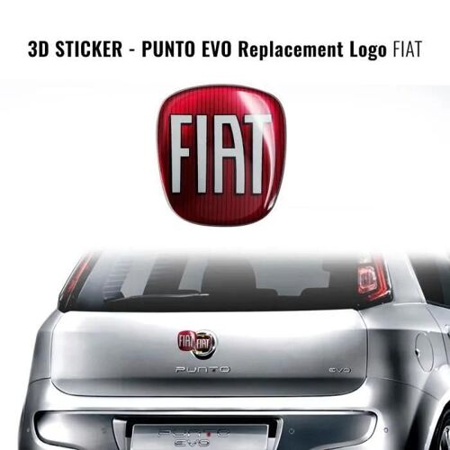 Autocollant 3d - Fiat - Punto Evo - Logo Arrière - Dimensions 71x65mm - Non Original