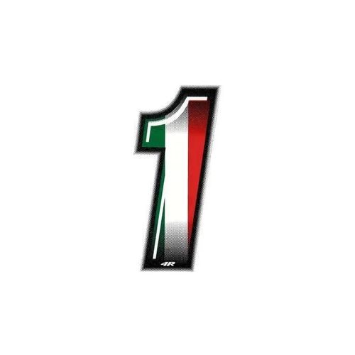 Autocollant Numéro Nombre Adhésif Moto, Drapeau Italie, H 10 Cm