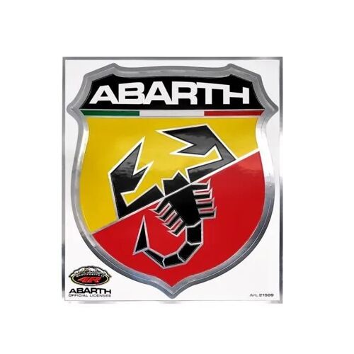 Autocollant - Abarth - Écusson Logo - 170 X 190 Mm - Chromé - Résistant Et Durable
