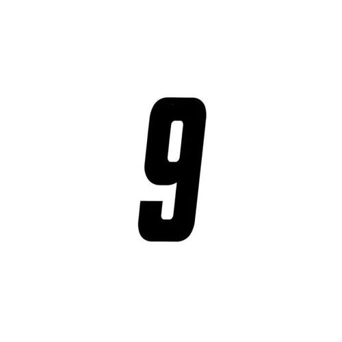 Autocollant - 4r Quattroerre.It - Numéro 9 - Noir - 10 Cm - Pack De 3 Pièces