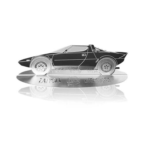 Silhouette En Acier Inoxydable - Lancia - Strato's - Détails Précis - Vitrine Transparente - Base Autoportante