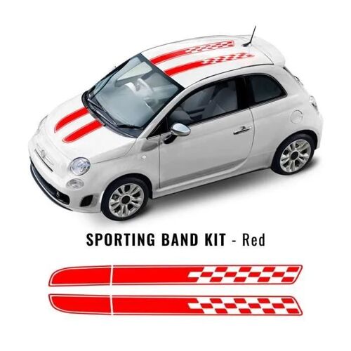 Bandes Adhésives - Fiat - 500 - Rouge - Décoratives - Résistantes Aux Intempéries