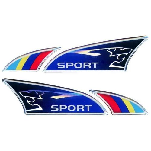 Autocollants - Peugeot - 3d Logosport - 100 X 27 Mm - Paire - Résistance Uv