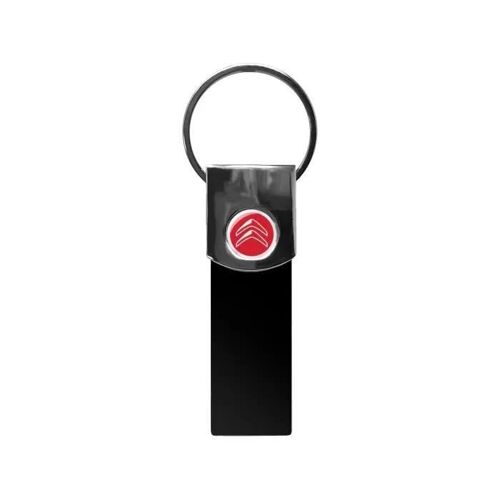 Porte-Clés Officiel Citroën Noir, Logo Rouge