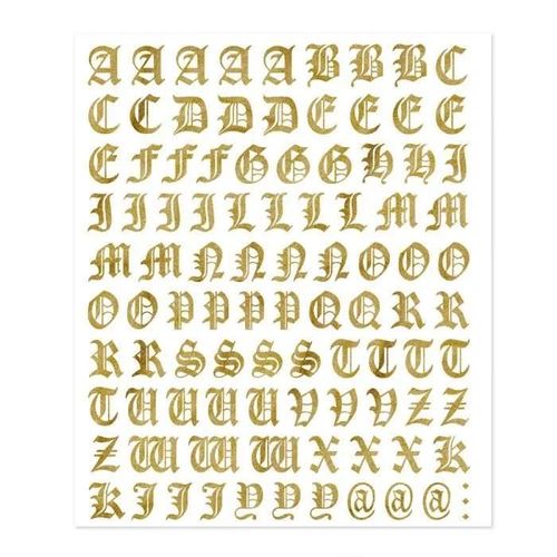 Kit Lettres Adhésives Gothique, Doré