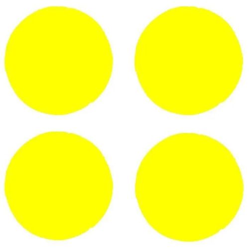 Adhésifs Réfractifs Cercles, Jaune, Lot De 4