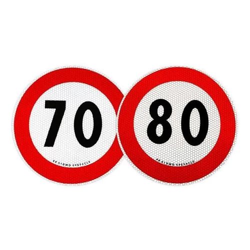 Autocollant Limitation De Vitesse Approuvé Eu, 70 Et 80 Km/H