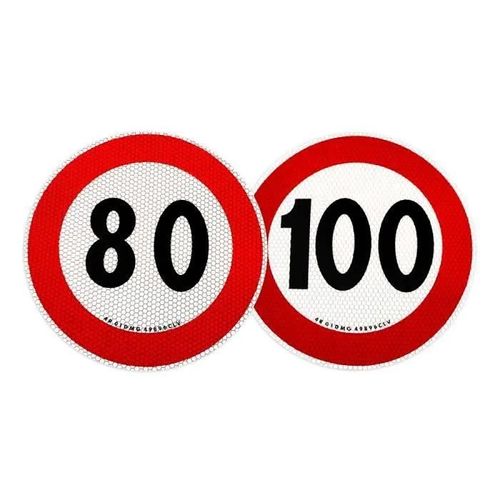 Autocollant Limitation De Vitesse Approuvé Eu, 80 Et 100 Km/H