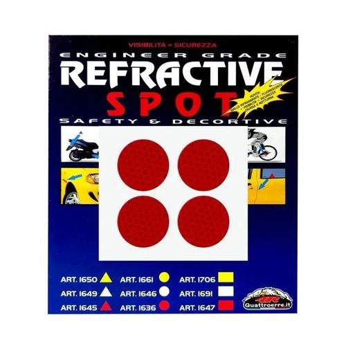Adhésifs Réfractifs Cercles, Rouge, 4 Pièces