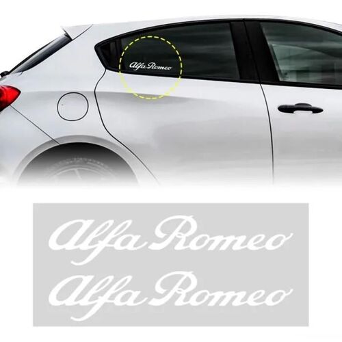 Autocollants - Alfa Romeo - 13 Cm - Blanc - 2 Pièces - Application Simple