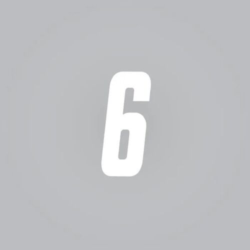 Autocollant - Cross - Numéro 6 - Blanc - 10 Cm - 3 Pièces